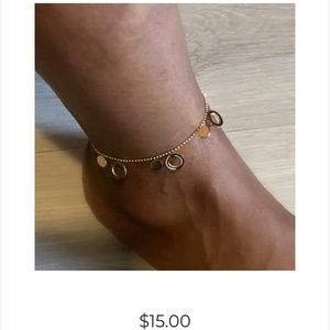 Stainless steel anklet gold